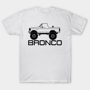 1992-1996 Bronco Side Topless Black Print T-Shirt